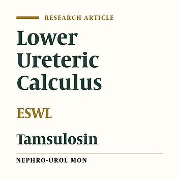 Tamsulosin as an Expulsive Therapy for Lower Ureteric Calculus after Extra Corporeal Shock Wave Lithotripsy: A Randomized Controlled Study
