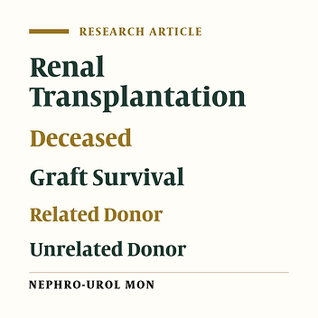 Patient and Graft Outcome in Related, Unrelated and Deceased Renal Transplant Recipients: Single Center Experience