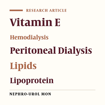 Effect of Vitamin E Supplementation on Plasma Lipid, Apolipoprotein and Lipoprotein Profiles in Patients on Peritoneal Dialysis and Hemodialysis
