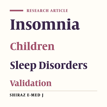 Psychometric Properties of the Persian Version of Children's Sleep Comic