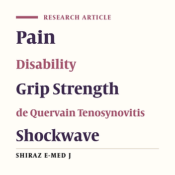 The Effect of Extracorporeal Shockwave Therapy on de Quervain Tenosynovitis; a Clinical Trial