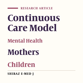 Effects of Continuous Care Model on Mental Health in Mothers of Children with Cerebral Palsy: A Randomized Clinical Trial