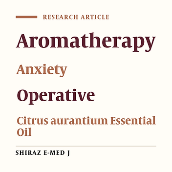 Relaxation Effects of Aromatherapy Intervention on Female and Male Anxiety: A Randomized Control Trial