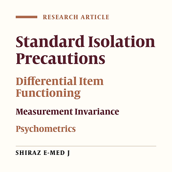 A Differential Item Functioning (DIF) Study of the Infection Control Standard Isolation Precaution Instrument Across Gender and Major Among Healthcare Workers