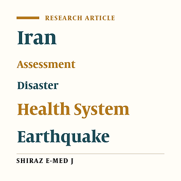 Assessment of Health System Functions in Earthquake-stricken Regions in Kermanshah, Iran