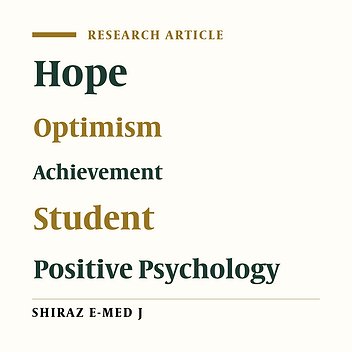 A Comparative Study of Students' Academic Optimism and Hope, and Their Relationships with Academic Achievement