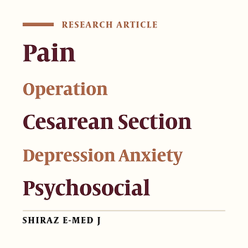 Psychosocial Factors of Post-operative Pain Intensity in Women Undergoing Cesarean Section