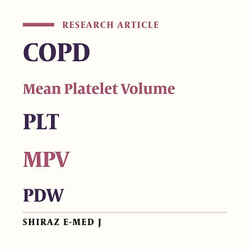 Chronic Obstructive Pulmonary Disease and Platelet Indices: An Indicator of Disease Severity