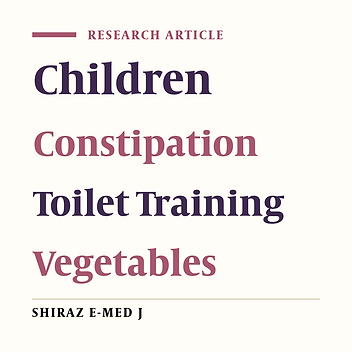 Investigation of Demographic and Clinical Characteristics of Children with Constipation Referring to the Pediatric Gastrointestinal Clinic, Shiraz in 2014 - 2016