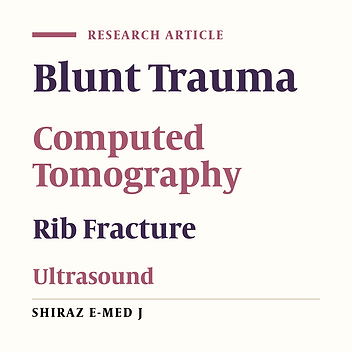 Diagnosis of Rib Fracture and Related Complications in Patients with Blunt Chest Wall Trauma Using Point-of-Care Ultrasound vs. Computed Tomography Scan