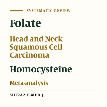 The Relationship Between Serum Folate and Homocysteine with Head and Neck Cancer: A Systematic Review and Meta-analysis