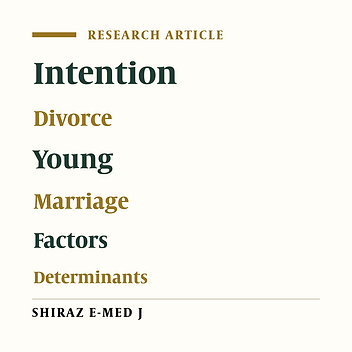 Intention to Divorce and Its Determinants in the Young Newly Marrieds: A Field-Based Cross-sectional Study from Iran