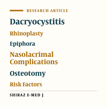 Prevalence of Dacryocystitis and Epiphora After Rhinoplasty: A Retrospective Study