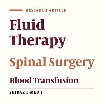 The Effect of Goal-Directed Fluid Therapy on Intraoperative Transfusion in Spine Surgery: A Double-Blind Randomized Clinical Trial