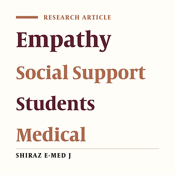 Medical Students’ Empathy Towards the Patient; Does Their Perceived Social Support Play a Role? A Cross-sectional Study