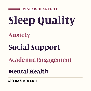 A Cross-sectional Study of the Correlations of Sleep Quality, Anxiety, and Social Support with Academic Engagement: The Mediating Role of Mental Health