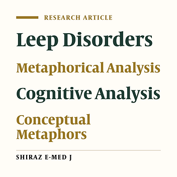 Metaphorical Analysis of Sleep Disorder from a Cognitive Perspective