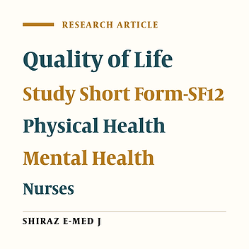 Determinants of Health-Related Quality of Life Among Nurses in Palestinian Hospitals