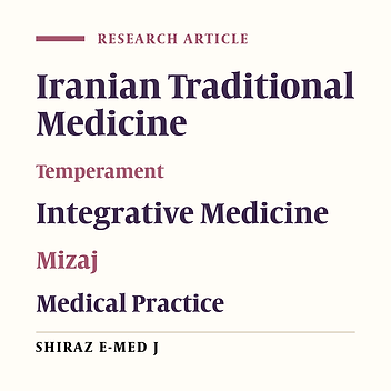 Agreement Between Clinical Judgment and Standardized Questionnaires in Temperament (Mizaj) Assessment in Persian Medicine