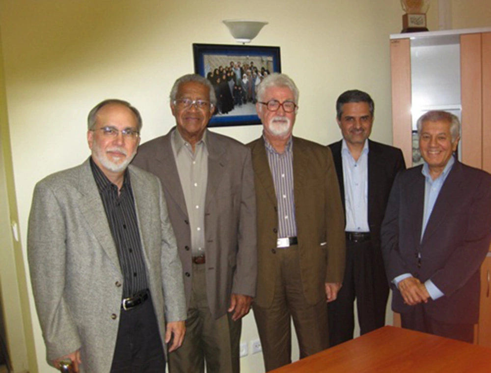 The first collaboration meeting of Dr. Shirley and his colleagues with Iranian team in Dr. Malekafzali's office, Tehran, Iran, 2007 The first collaboration meeting of Dr. Shirley and his colleagues with Iranian team in Dr. Malekafzali's office, Tehran, Iran, 2007