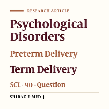 Psychological Disorders in Women with Spontaneous Preterm Delivery