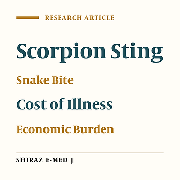 Economic Burden of Scorpion Sting and Snake Bite from a Social Perspective in Iran