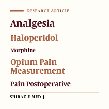 Haloperidol Adjunct With Morphine on Postoperative Pain Management in Opioid-Addicted Patients Undergoing Orthopedic Surgery