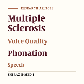 Comparison of Dysphonia Severity Index and its Parameters Among Individuals with Multiple Sclerosis and Healthy Subjects
