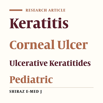 Pediatric Microbial Keratitis: A Tertiary Care Center Report