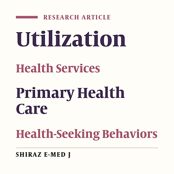Utilization of Primary Health Care Services in Rural and Urban Areas in Shiraz
