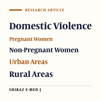 Patterns of Intimate Partner Violence: A Study of Female Victims in Urban Versus Rural Areas of Southeast Iran