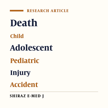 Injury-related Pediatric Mortality in Shiraz, Iran: A Community-based Survey