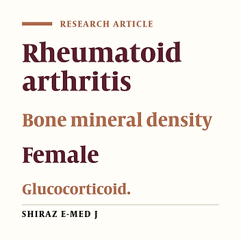 Bone Mineral Density in Iranian Female patients with Rheumatoid Arthritis