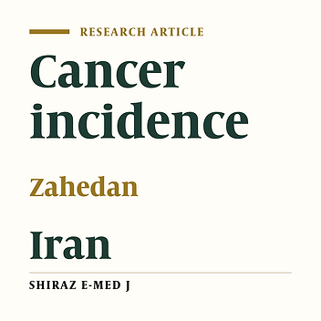 Cancer Incidence in South East of Iran: Results of a Population-Based Cancer Registry