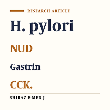 Gastrin, Cholecystokinin (CCK) and H. Pylori in Nonulcer Dyspepsia.