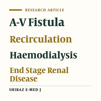 Arterio-Venous Fistula Recirculation in Hemodialysis: Causes and Prevalences