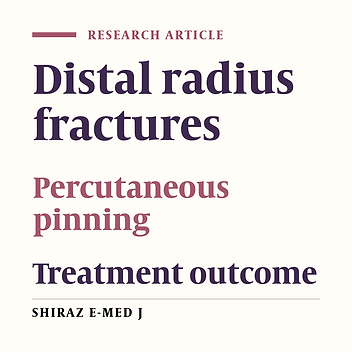 Distal Radius Fracture, a Comparison Between Closed Reduction and Long Arm Cast Vs. Closed Reduction and Percutaneous Pinning and Short Arm Cast.