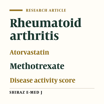 A Comparative Study on Atorvastatin Versus Methotrexate in Rheumatoid Arthritis in a Double Blind Placebo Control Trial.