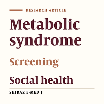 Screening and management of Metabolic Syndrome.