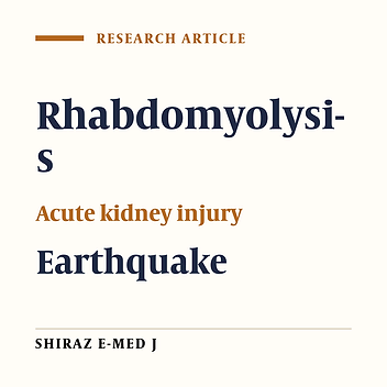 Acute Kidney Injury Following Crush Injury and Earthquakes