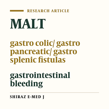 A Case of Gastric Mucosa- Associated Lymphoid Tissue Lymphoma (Maltoma) with Multiple Gastric Fistulas and Gastrointestinal Bleeding.