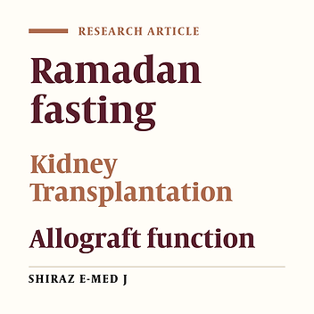 Is Ramadan Fasting Safe for Kidney Transplant Patients with Nor-mal Renal Function? 5 Case Reports.