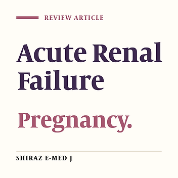 Peripartum Acute Renal Failure.