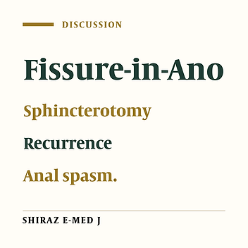 Treatment of Anal Fissure - Revisited