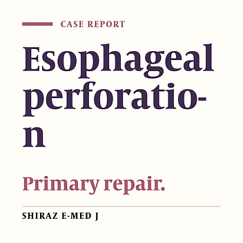 Reinforced Primary Repair in Delayed Thoracic Esophageal Perforation