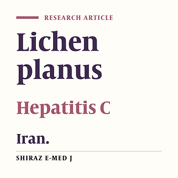 The Relationship between Lichen Planus and Hepatitis C in Birjand, Iran