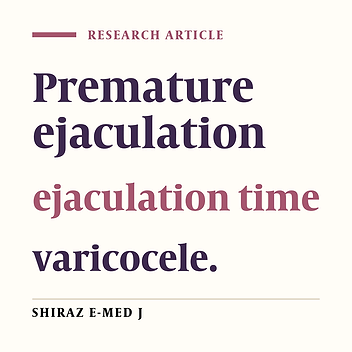 Premature Ejaculation in the Varicocele Patients