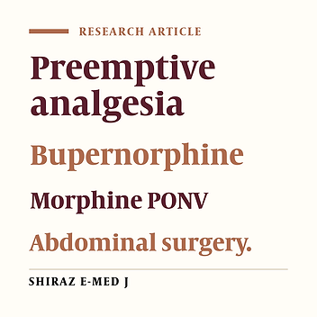 Advantages of Buprenorphine in Comparison to Morphine in Postoperative Pain Control