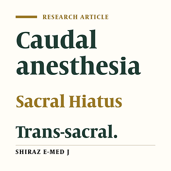 Comparison of Characteristics of Caudal Block in Two Different Approaches: Trans-Sacral and Trans-Sacral Hiatus