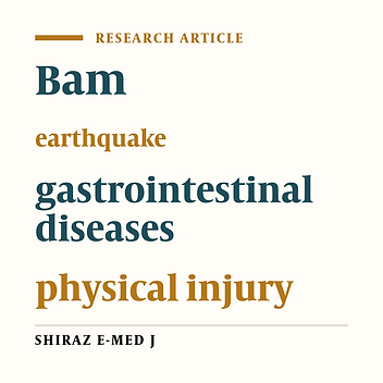 An analysis of gastrointestinal symptoms in causalities of catastrophic earthquake of Bam, Iran